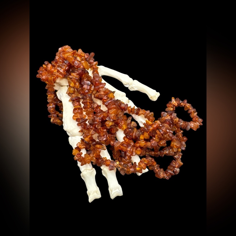 Vintage Fossilized Raw Baltic Amber Necklace 78”